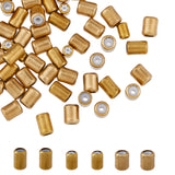 180Pcs 3 Style Brass Beads, with Silicone Inside, Slider Beads, Stopper Beads, Column, Antique Golden, 4~5.5x6~7.5mm, Hole: 0.8~1.8mm, 60pcs/style