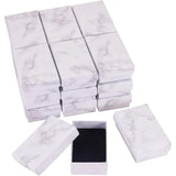 Paper Cardboard Jewelry Boxes, Rectangle, White, 8.1x5.1x2.7cm