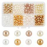 320Pcs 8 Colors Baking Painted Pearlized Glass Pearl Round Beads, Mixed Color, 6~7mm, Hole: 1mm, 40pcs/color