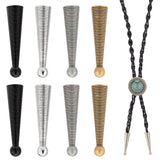 8Pcs 4 Colors Alloy Bolo Tie Replacement Cord End, Bolo Tie Tips, Mixed Color, 35x8mm, Inner Diameter: 4.5mm, 2Pcs/color