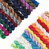 27 Bundles 27 Styles Ployester & Nylon Braided Cord Sets, Chinese Knotting Cord, Round, Mixed Color, 1.5mm, 1 bundle/style