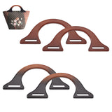 4Pcs 2 Colors Rubber Wood Bag Handles, Arch, Mixed Color, 8.5x21.8x0.9cm, 2pcs/color
