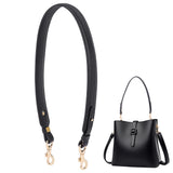 PU Leather Bag Straps, Wide Bag Handles, with Zinc Alloy Swivel Clasps, Purse Making Accessories, Black, 72.5x3.55cm