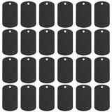 100Pcs Aluminum Pendants, Blank Tags, Rectangle, Black, 50x29x1mm, Hole: 3.5mm