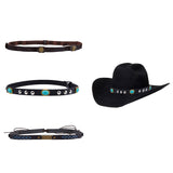 3Pcs 3 Style Imitation Leather Southwestern Cowboy Hat Belt, with Alloy Clasp Buckle, Overlay Hat Band for Hat Accessories, Mixed Color, 1pc/style