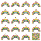 Alloy Enamel Pendants, Rainbow, Colorful, 17x23x1mm, Hole: 2mm