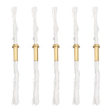 5Pcs Replacement Fiberglass Torch Wicks, with Brass Tube Holder, for Oil Lamp Alcohol Burner, White, 14.3~15x1cm