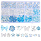 128Pcs Transparent Acrylic Beads, Mixed Style Beads Sets, Mixed Color, 9~23x11~29.5x6~11.3mm, Hole: 1.4~2.5mm