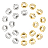 1000Pcs 2 Colors 304 Stainless Steel Spacer Beads, Rondelle, Golden & Stainless Steel Color, 2x1mm, Hole: 0.5~1mm, 500pcs/color