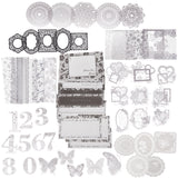 Black & White Lace DIY Scrapbooking Kits, Lace Stickers, Scrapbook Supplies Lace Paper Frames and Writable Paper Note, for Journal Photo Album Scrapbooking Craft, Mixed Shapes, 165x124x24mm