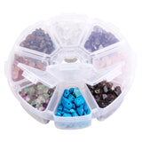 Mixed Natural & Synthetic Gemstone Chip Beads, 7~12x5~8x3~5mm, Hole: 0.3mm, about 500pcs/box