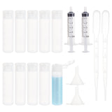 18ml Transparent PE Plastic Flip Top Cap Bottles, with PP Plastic Screw Lids, for Lotion, Shampoo, Cream, White, 8.15x2.1cm, Capacity: 18ml