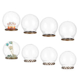 8 Sets 2 Style Glass Dome Cover, Decorative Display Case, Cloche Bell Jar Terrarium with Brass Base, Round, Antique Bronze, 30x32mm and 30.5x31.5mm, 4 sets/style