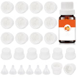 Plastic 18 Tooth Bottle Cap with Hopper Inner Plug, Leakproof Lid, for Essential Oil Empty Refillable Vial, White, 15.5~25x14~21mm