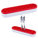 Multipurpose Silicone Storage Box, for Cosmetics Brush Holder, Pen Holder, Toothbrush Holder, Lipstick Holder, Rectangle, Dark Red, 21.2x5x3.4cm