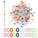 960Pcs 12 Color Opaque Acrylic Linking Rings, Quick Link Connectors, For Jewelry Curb Chains Making, Twist, Mixed Color, 16x10x4mm, Inner Diameter: 9x4mm, 12 color, 80pcs/color, 960pcs