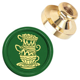 Golden Tone Wax Seal Brass Stamp Head, for Wax Seal Stamp, Tableware, 25x14.5mm