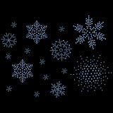 Snowflake Shape Hotfix Rhinestone, Glass Rhinestone, Costume Accessories, Sewing Craft Decoration, Light Sapphire, 75x100x1.5mm, Snowflake: 13~86x12~73mm