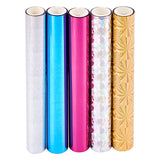 5Roll 5 Colors PET Heat Transfer Sheets, Glossy Color, Mixed Color, 150mm, 5 color, 1roll/color, 5roll