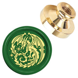 Golden Tone Wax Seal Brass Stamp Head, for Wax Seal Stamp, Dragon, 25x14.5mm