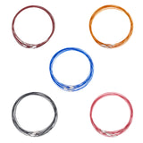 Stainless Steel Wire Necklace Cord DIY Jewelry Making, with Brass Screw Clasp, Mixed Color, 17.5 inchx1mm, Diameter: 14.5cm, 5 colors, 15pcs/color, 75pcs/set