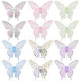 40pcs 5 colors UV Plating Rainbow Iridescent Transparent Acrylic Beads, Butterfly, Mixed Color, 33.5x40x12.5mm, Hole: 3.2mm, 8pcs/color