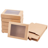 Cardboard Box, with PVC Clear Window, Rectangle, Camel, 14.5x10.5x2.5cm