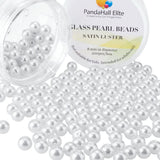 1 Box 8mm White Tiny Satin Luster Glass Pearl Beads Round Loose Beads for Jewelry Making, about 200pcs/box, White, 8mm, Hole: 1.2~1.5mm, about 200pcs/box