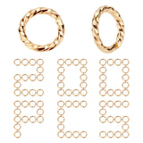 200Pcs Brass Open Jump Rings, Long-Lasting Plated, Twist Ring, Real 18K Gold Plated, 18 Gauge, 8x1mm, Inner Diameter: 6mm