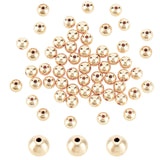 Brass Beads, Long-Lasting Plated, Round, Golden, 8x7mm, Hole: 2mm, 50pcs/box