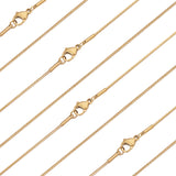 10Pcs 304 Stainless Steel Round Snake Chain Necklaces Set, Golden, 15.7 inch(40cm)