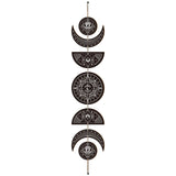 Moon Phase Wood Hanging Wall Decorations, with Cotton Thread Tassels, for Home Wall Decorations, Eye, 790mm