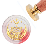 Brass Wax Seal Stamp with Handle, for DIY Scrapbooking, Moon Pattern, 3.5x1.18 inch(8.9x3cm)