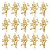Valentine's Day 304 Stainless Steel Pendants, Cupid, Real 18K Gold Plated, 29x16x5mm, Hole: 1mm, 20pcs/box