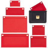 6Pcs 6 Style Wool Felt Bag Organizer Inserts, with Alloy Grommets, for Envelope Bag Interior Accessories, Rectangle, Red, 5.4~22x9.25~24.9x0.3~0.6cm, Hole: 8~10mm, 1pc/style