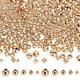 360Pcs 5 Style Brass Spacer Beads, Long-Lasting Plated, Round, Real 24K Gold Plated, 2.3~6x2~5.5mm, Hole: 1~1.6mm