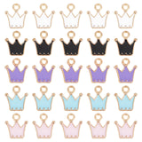 60Pcs 5 Colors Alloy Enamel Charms, Crown, Light Gold, Mixed Color, 12x11x2mm, Hole: 1.6mm, 12pcs/color