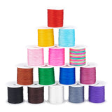 15Rolls 15 Colors Nylon Chinese Knotting Cord, DIY Material for Jewelry Making, Mixed Color, 0.4mm, 49.21Yards(45m)/roll, 1roll/color