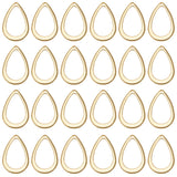 100Pcs 304 Stainless Steel Open Pendants, Teardrop, Real 24K Gold Plated, 17x11x1mm, Hole: 0.8mm