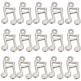 150Pcs Tibetan Style Alloy Pendants, Musical Note, Platinum, 16x11x1mm