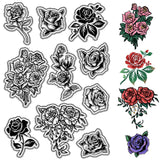 Custom PVC Plastic Clear Stamps, for DIY Scrapbooking, Photo Album Decorative, Cards Making, Stamp Sheets, Film Frame, June Rose, 160x110x3mm