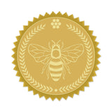 Self Adhesive Gold Foil Embossed Stickers, Medal Decoration Sticker, Bees Pattern, 5x5cm