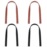 2 Pairs 2 Colors Cowhide Leather Sew On Bag Handles, Bag Strap Replacement Accessories, Mixed Color, 42x1.45x0.3cm, Hole: 1.4mm, 1 pair/color