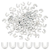 120Pcs Carbon Steel Fishbone Chain End Cap Cover, Stainless Steel Color, 11x11x3mm, Inner Diameter: 10x2.7mm