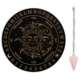 1Pc 304 Stainless Steel Cable Chain Necklaces, with Lobster Claw Clasp and Extend Chains, with 1Pc Natural Rose Quartz Stone Pendants, 1Pc Carved Wooden Pendulum Boards, Sun Pattern, 3pcs/set