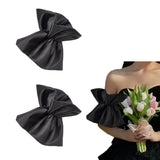 Polyester Detachable Puff Sleeves, for Wedding Bridal Dress Tulle Accessories, Black, 270x305x35mm