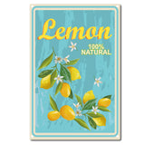 Vintage Metal Tin Sign, Wall Decor for Bars, Restaurants, Cafes Pubs, Fruit Pattern, 30x20cm