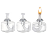 3 Sets Glass Alcohol Burner, with Aluminum Alloy Caps, Cotton Cord Wick, for Lab Supplies, Make Tea or Coffee, Clear, 29.5x50mm, Capacity: 8ml(0.27fl. oz)