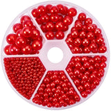 Imitation Pearl Acrylic Beads, No Hole/Undrilled, Round, Red, 8x2cm
