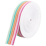 10 Yards Polycotton Striped Ribbon, for Home Textile Curtain, Underwear Clothing, Flat, Colorful, 1-1/2 inch(38mm)